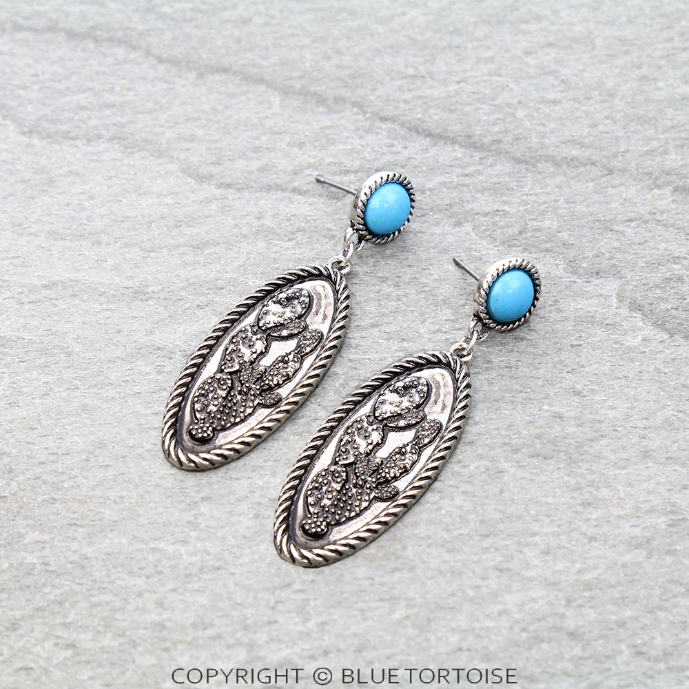 Western Twisted TXR Cactus Stud Earrings