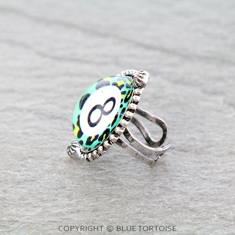 8 Ball Leopard Cuff Ring - Image 2