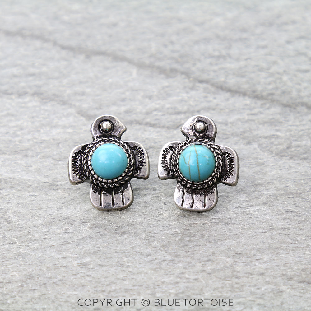 Western Thunderbird Stone Stud Earrings
