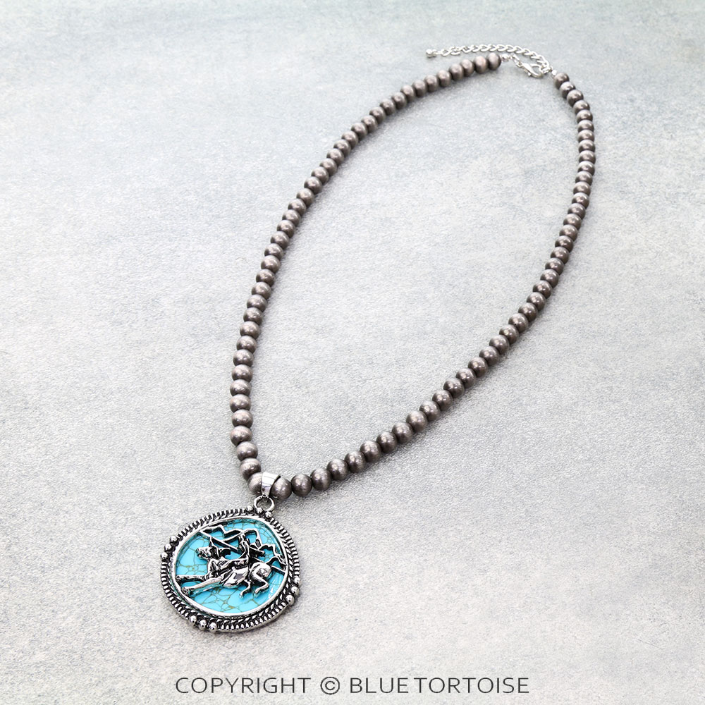 Western Scenery Stone Necklace