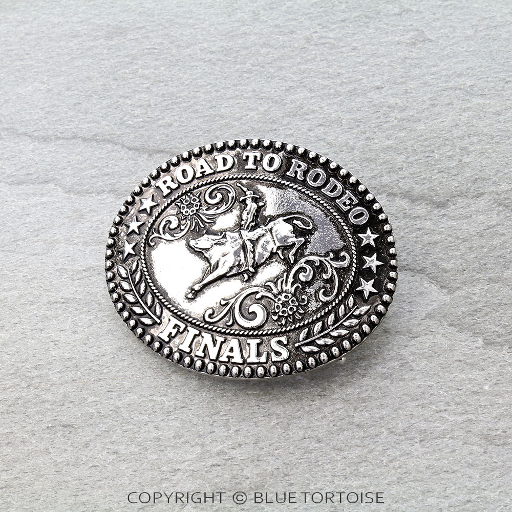 Western Road To Rodeo Belt Buckle