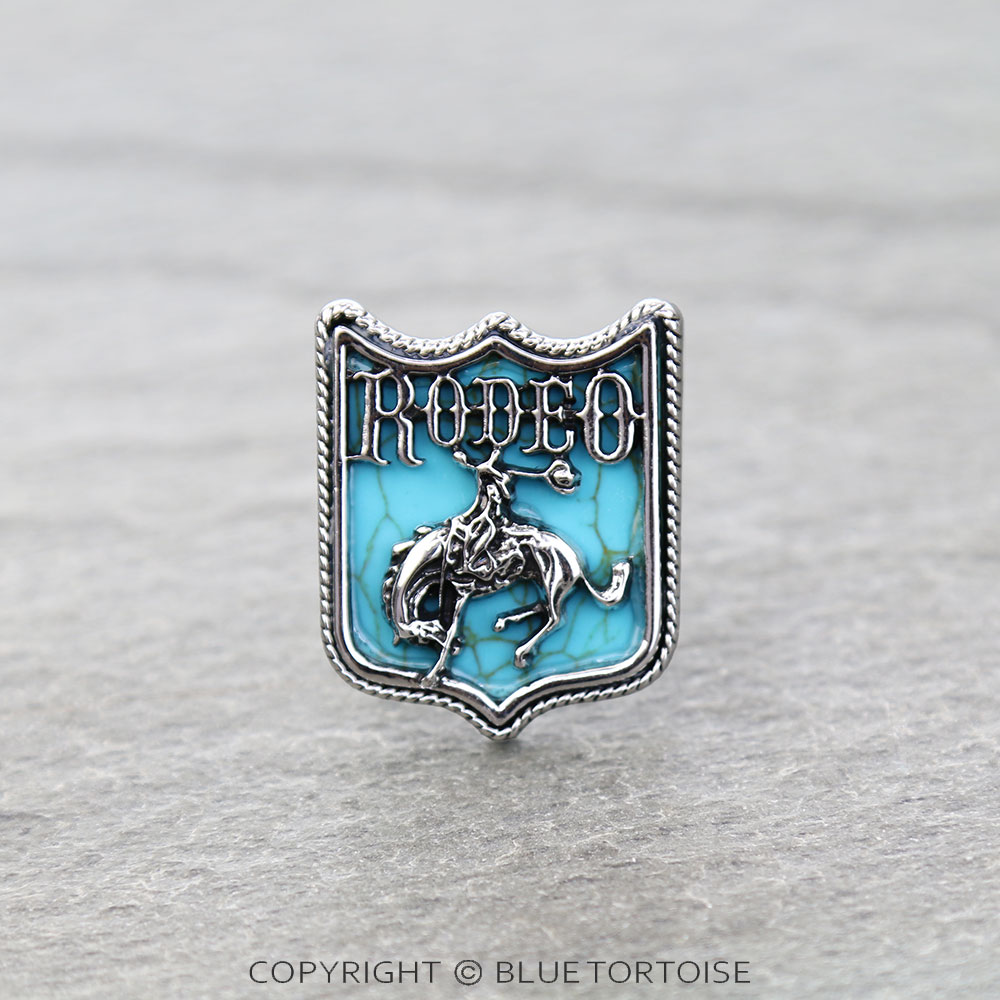 Western Rodeo Stone Cuff Ring