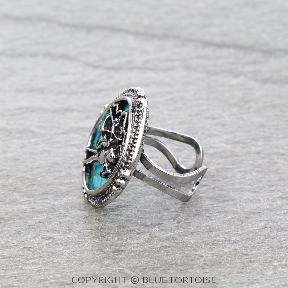 Western Scenery Stone Cuff Ring - Image 2