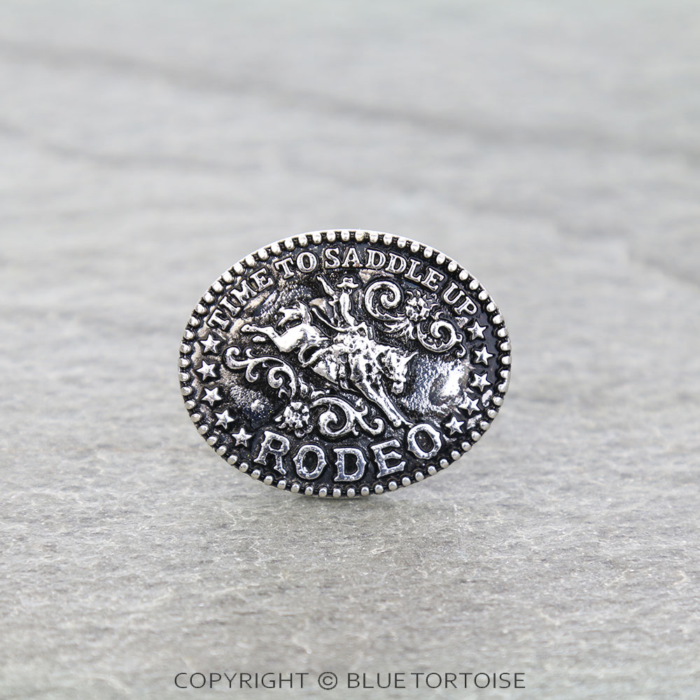 Western Time To Saddle Rodeo Cuff Ring