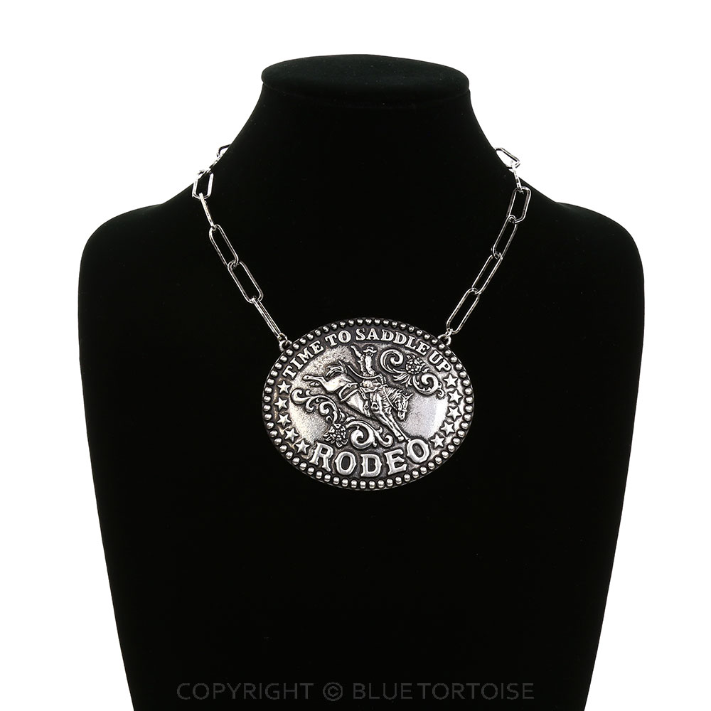 Western Time To Saddle Rodeo Large Necklace - Image 2