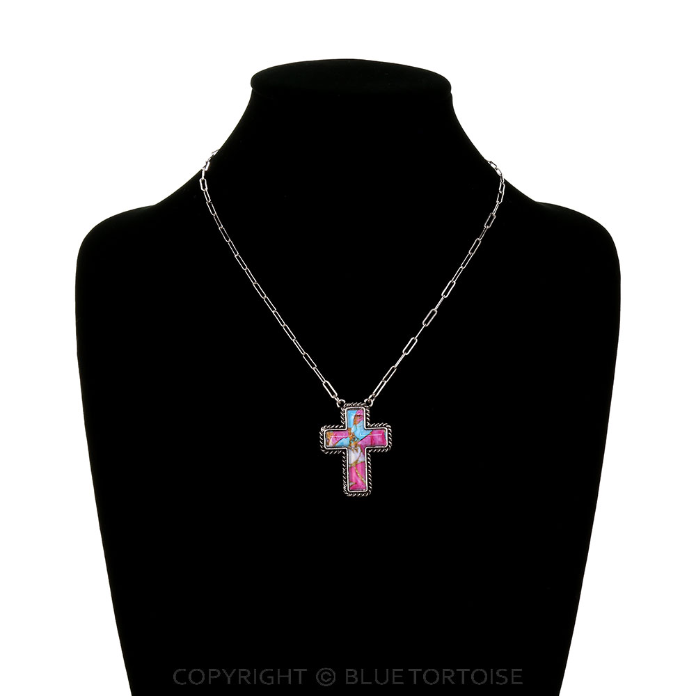 Western Cross Stone Necklace - Image 2