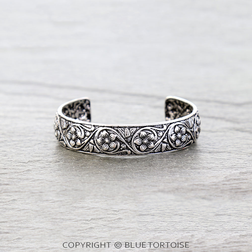 Western Flower TXR Brass Cuff Bracelet