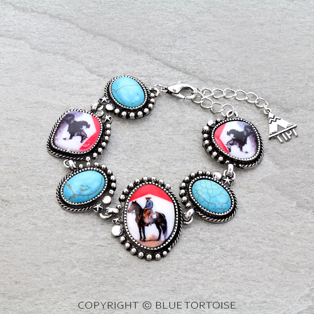 Western Cowboy Killer Stone Link Bracelet