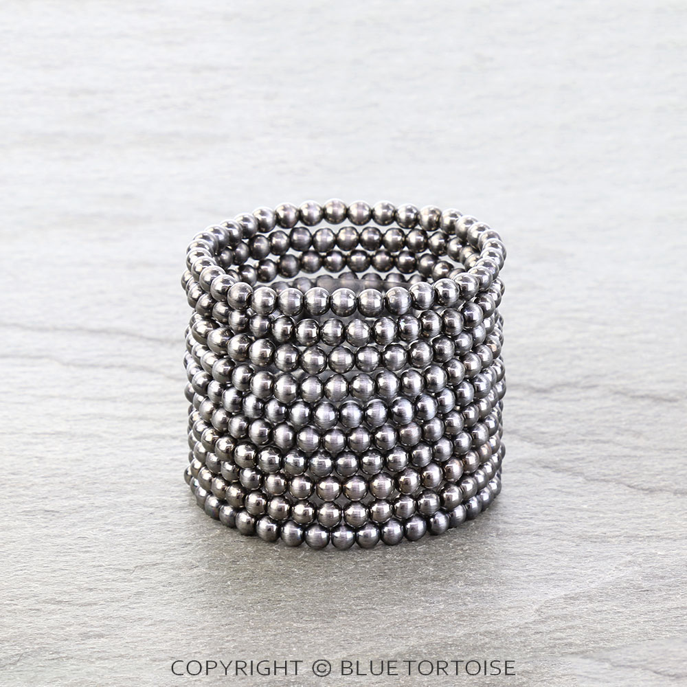 Western Navajo Style Pearl 10 Stackable Bracelet