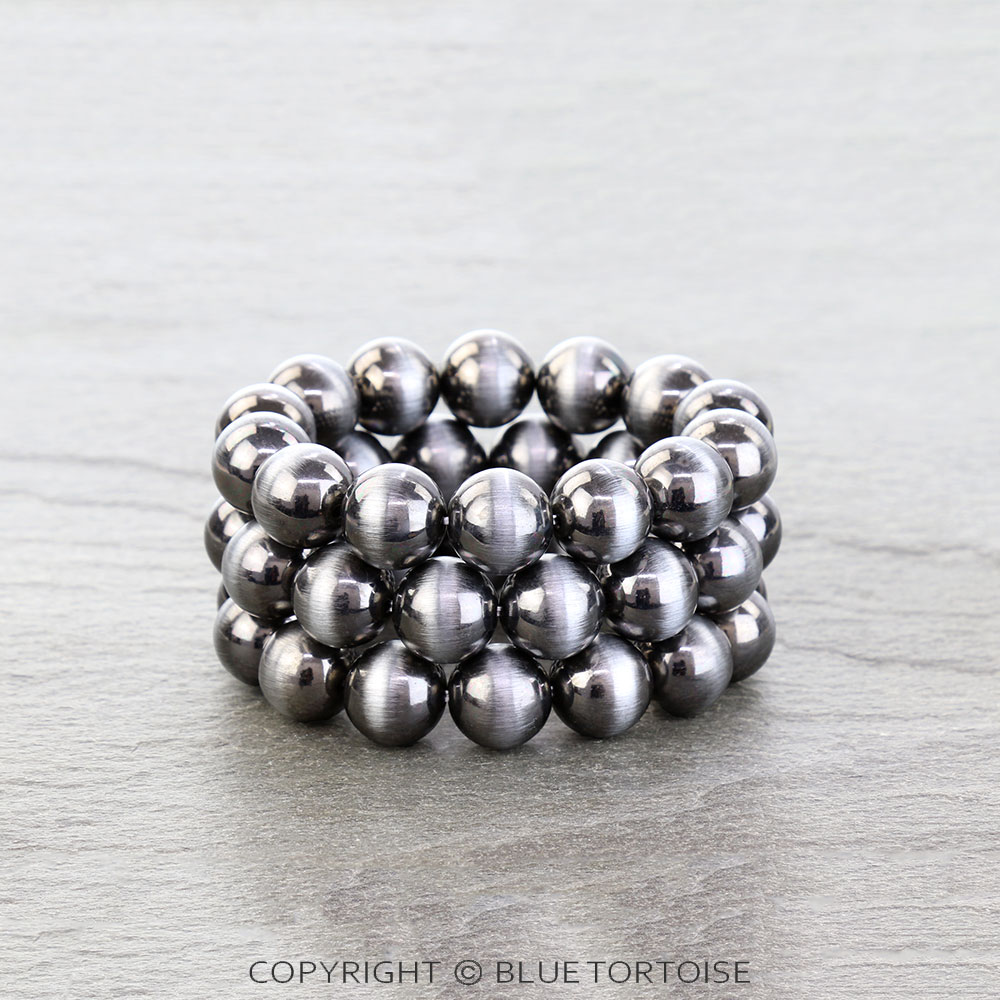 Western Navajo Style Pearl 3 Stackable Bracelet