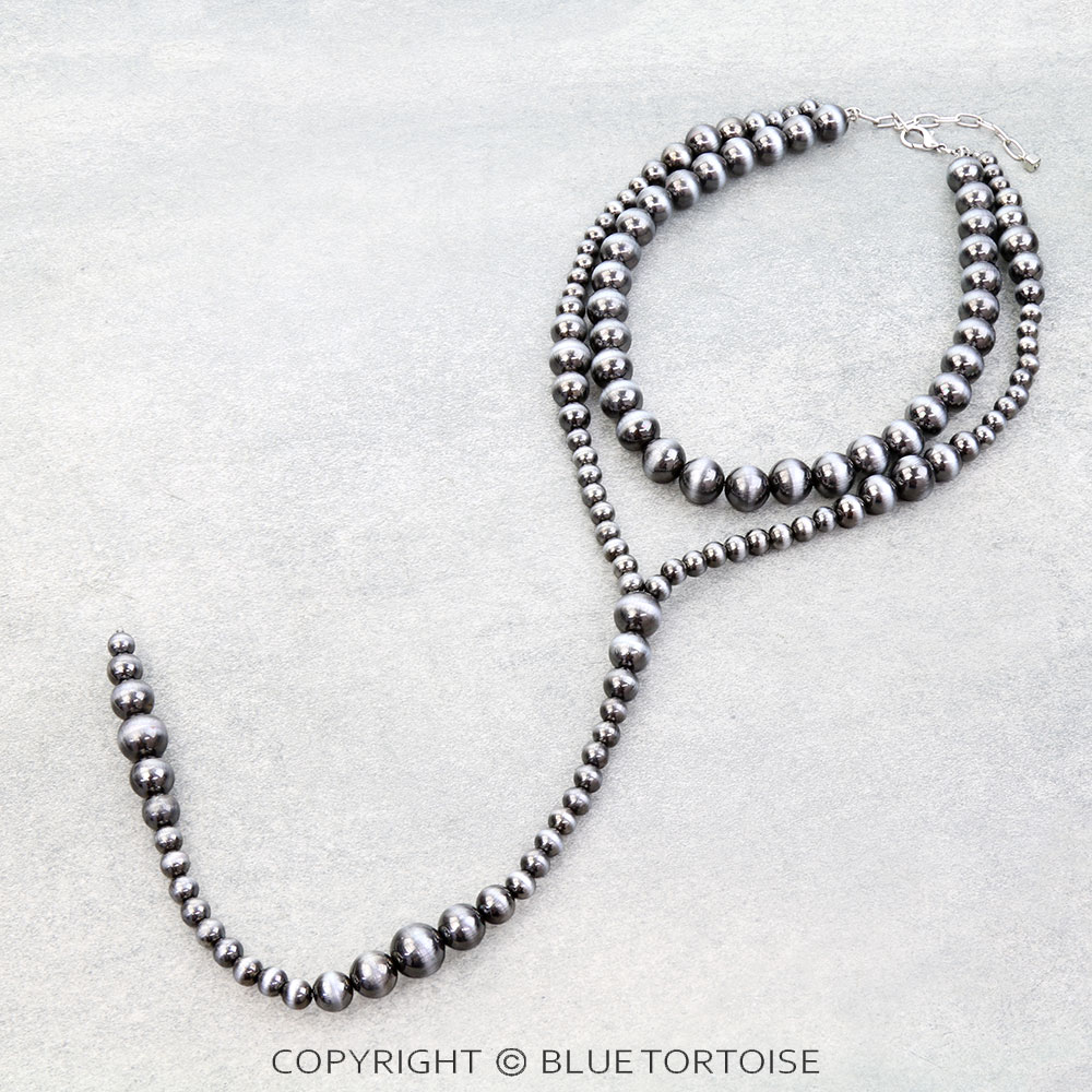 2 Row Navajo Style Pearl Y Necklace