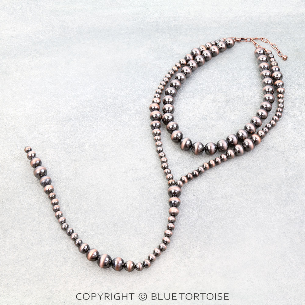 2 Row Navajo Style Pearl Y Necklace