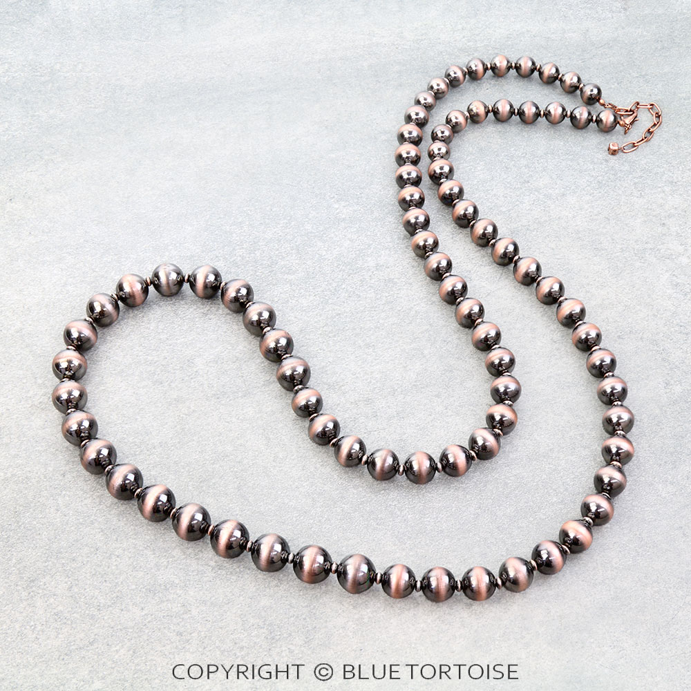 50" Navajo Style Pearl Necklace