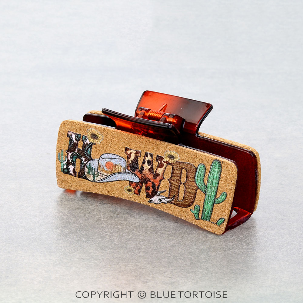 Western Howdy Cork Hair Claw Clip
