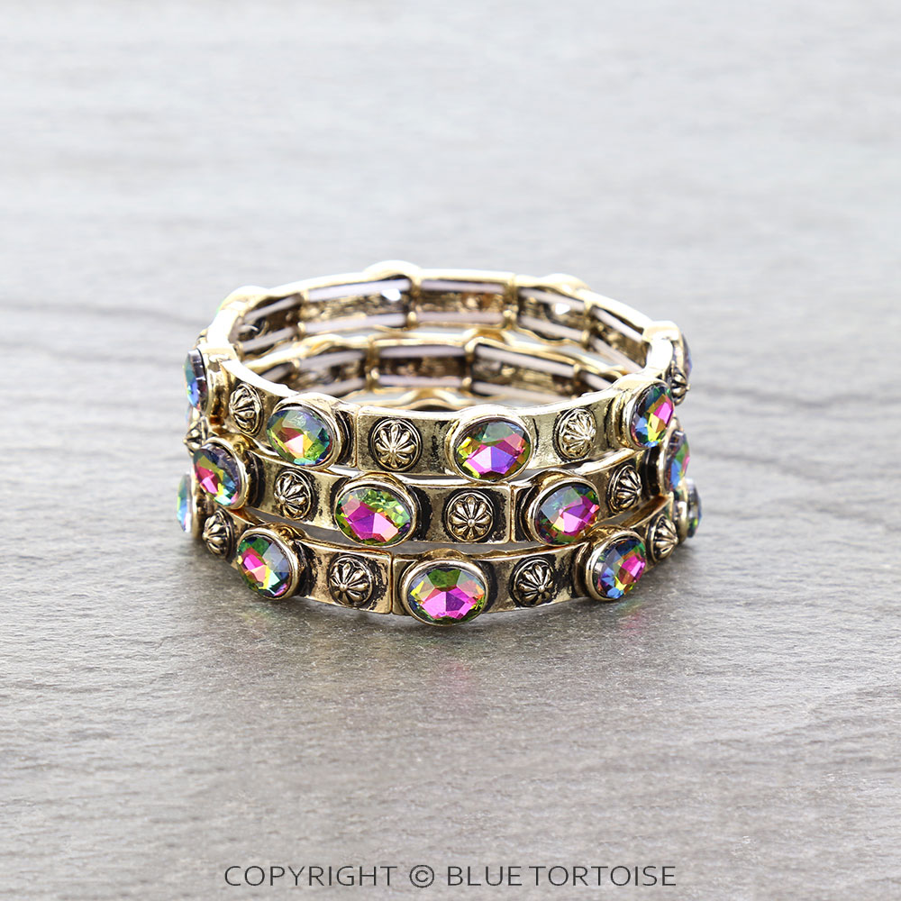 Western Concho Stone Stackable Bracelet
