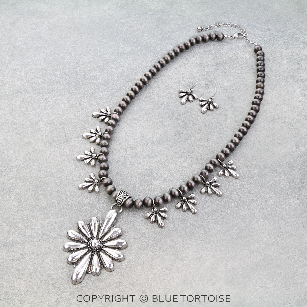 Western Aztec Concho Necklace Set
