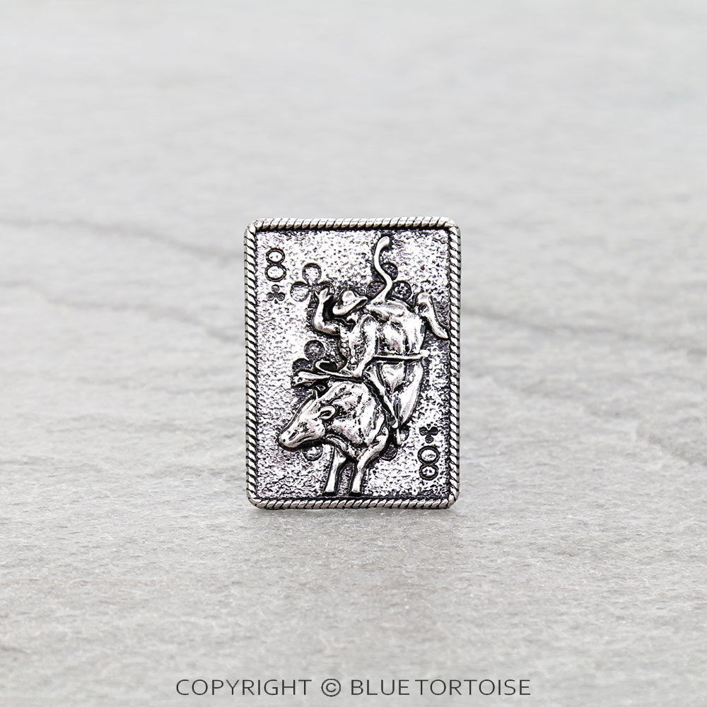 Western Gamble Cowboy Card Cuff Ring