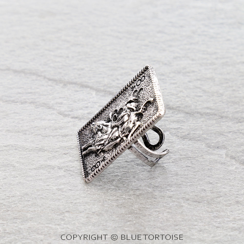 Western Gamble Cowboy Card Cuff Ring - Image 2