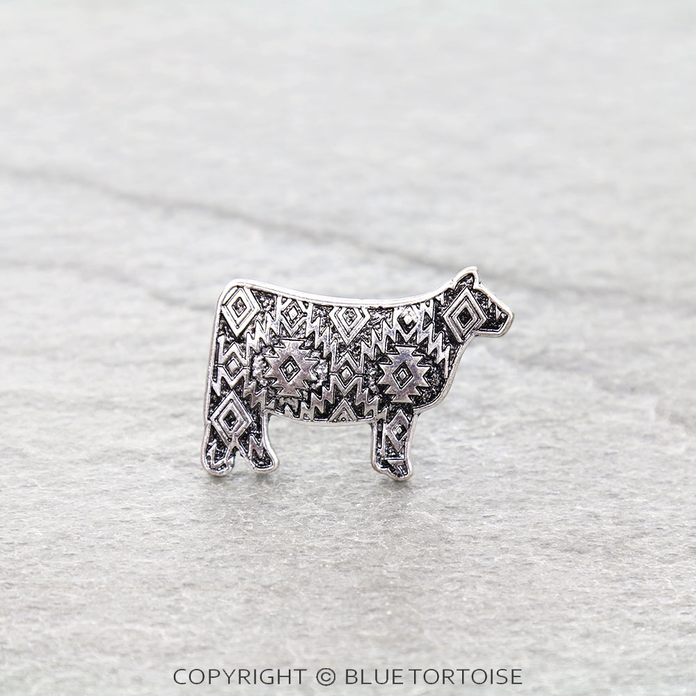 Western Aztec Cow Cuff Ring