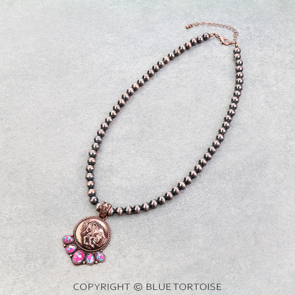 Western Horse Stone Necklace