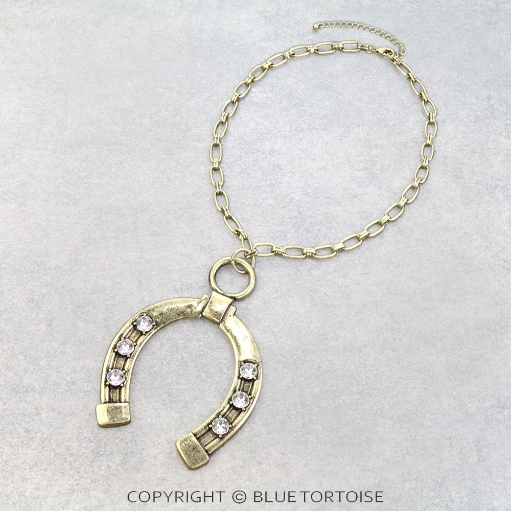 Western Horseshoe with Stone Necklace