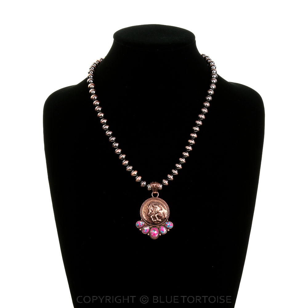 Western Horse Stone Necklace - Image 2