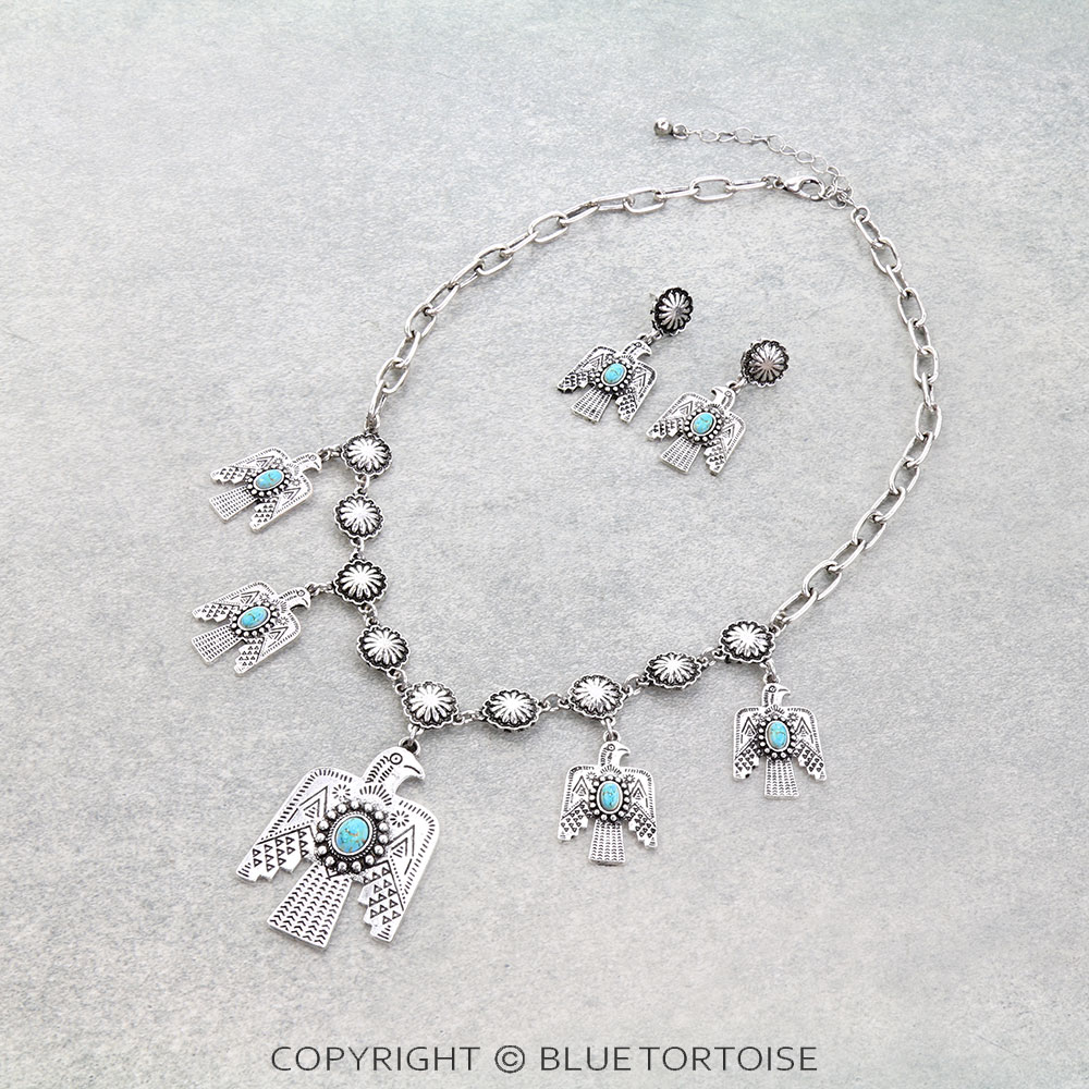 Western Thunderbird Stone Necklace Set