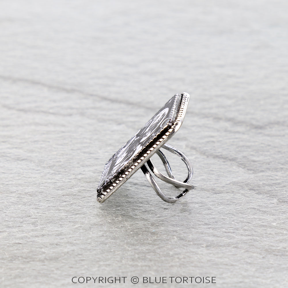Western Skelly Cowgirl Cuff Ring - Image 2