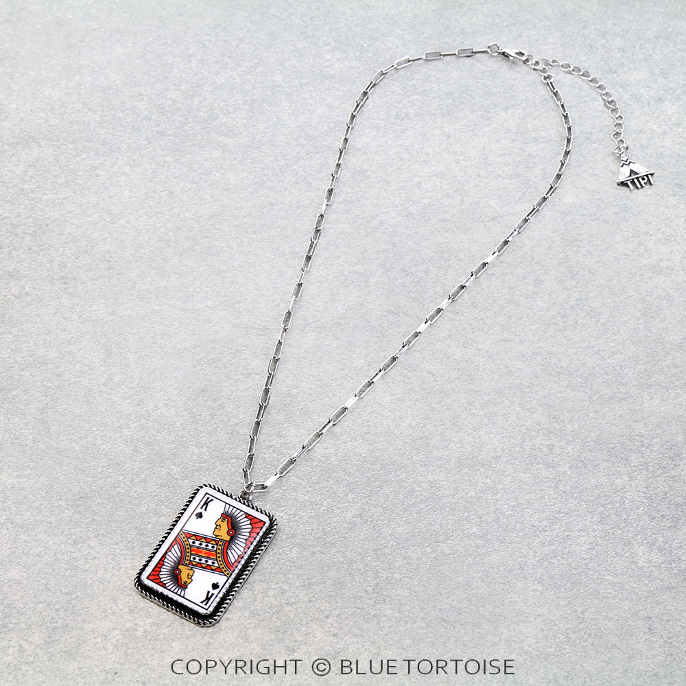 Western Spade King Card Necklace