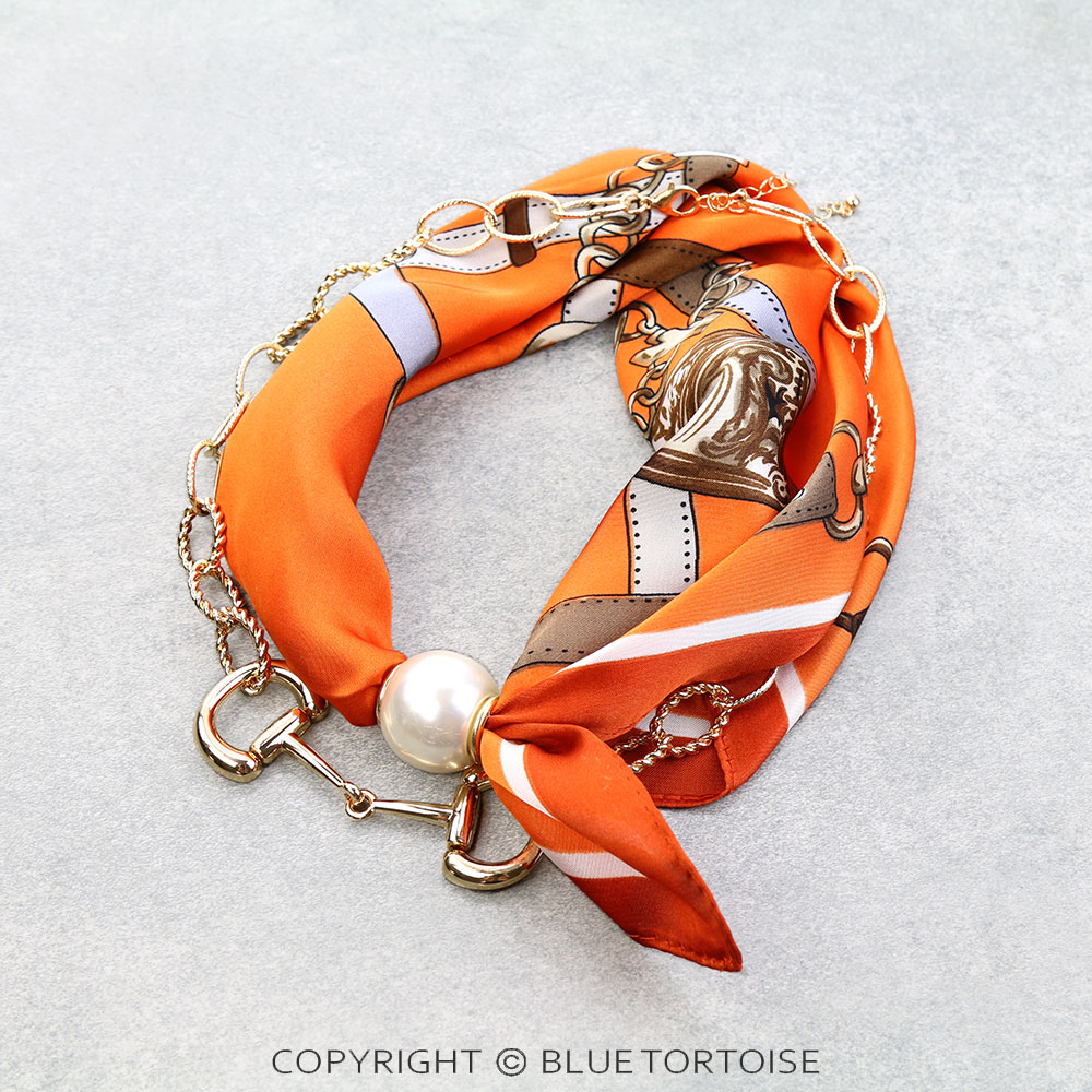Western Horsebit Scarf Charm Necklace