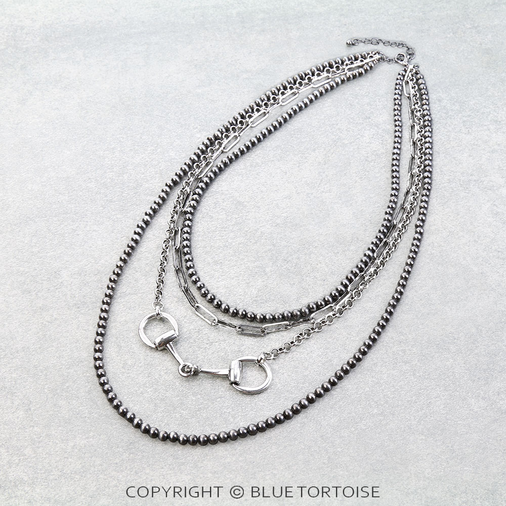 4 Layered Western Horsebit Necklace
