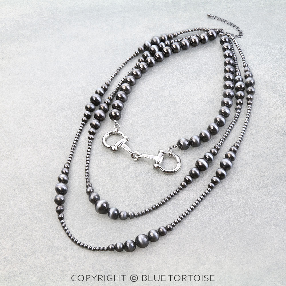 3 Layered Western Horsebit Necklace
