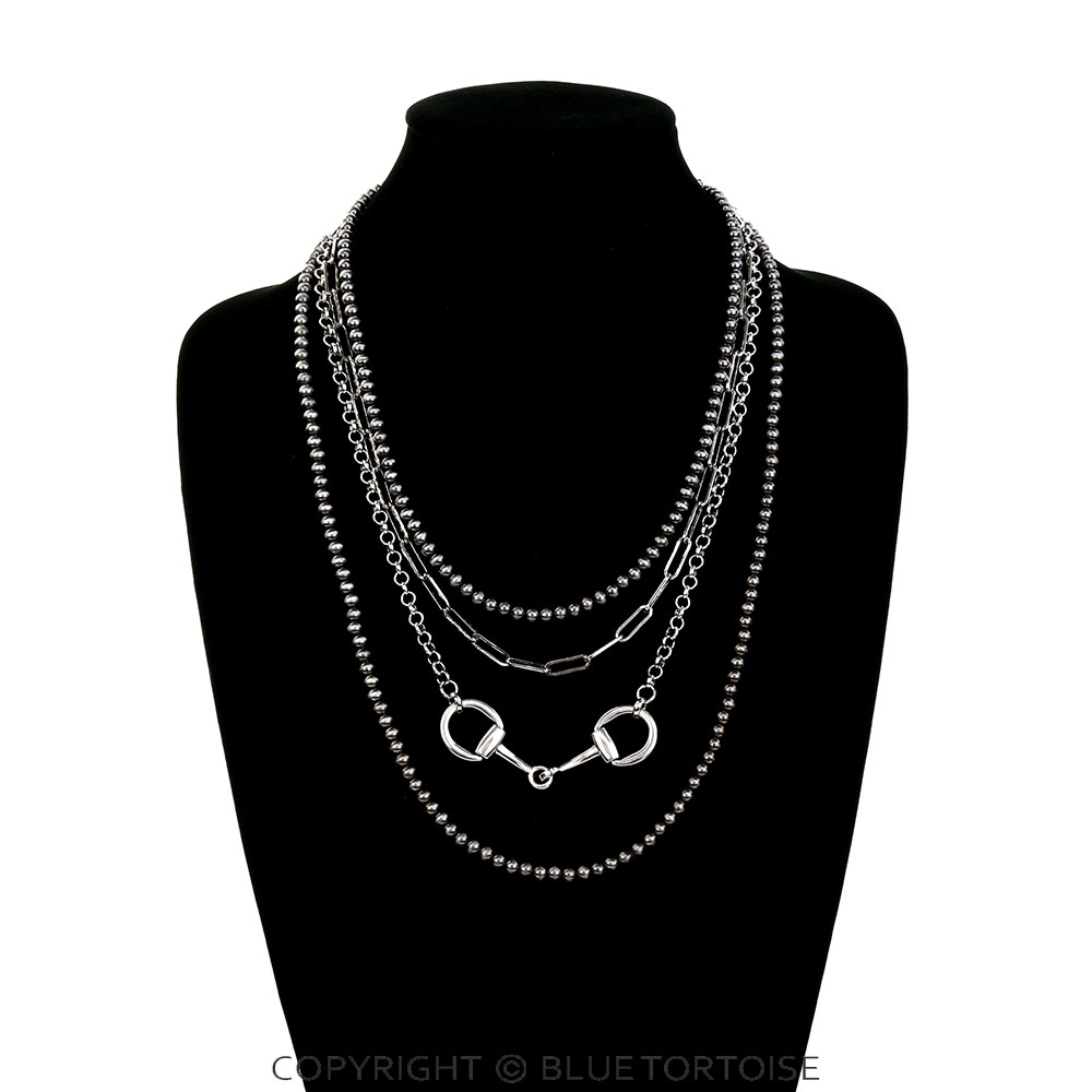 4 Layered Western Horsebit Necklace - Image 2