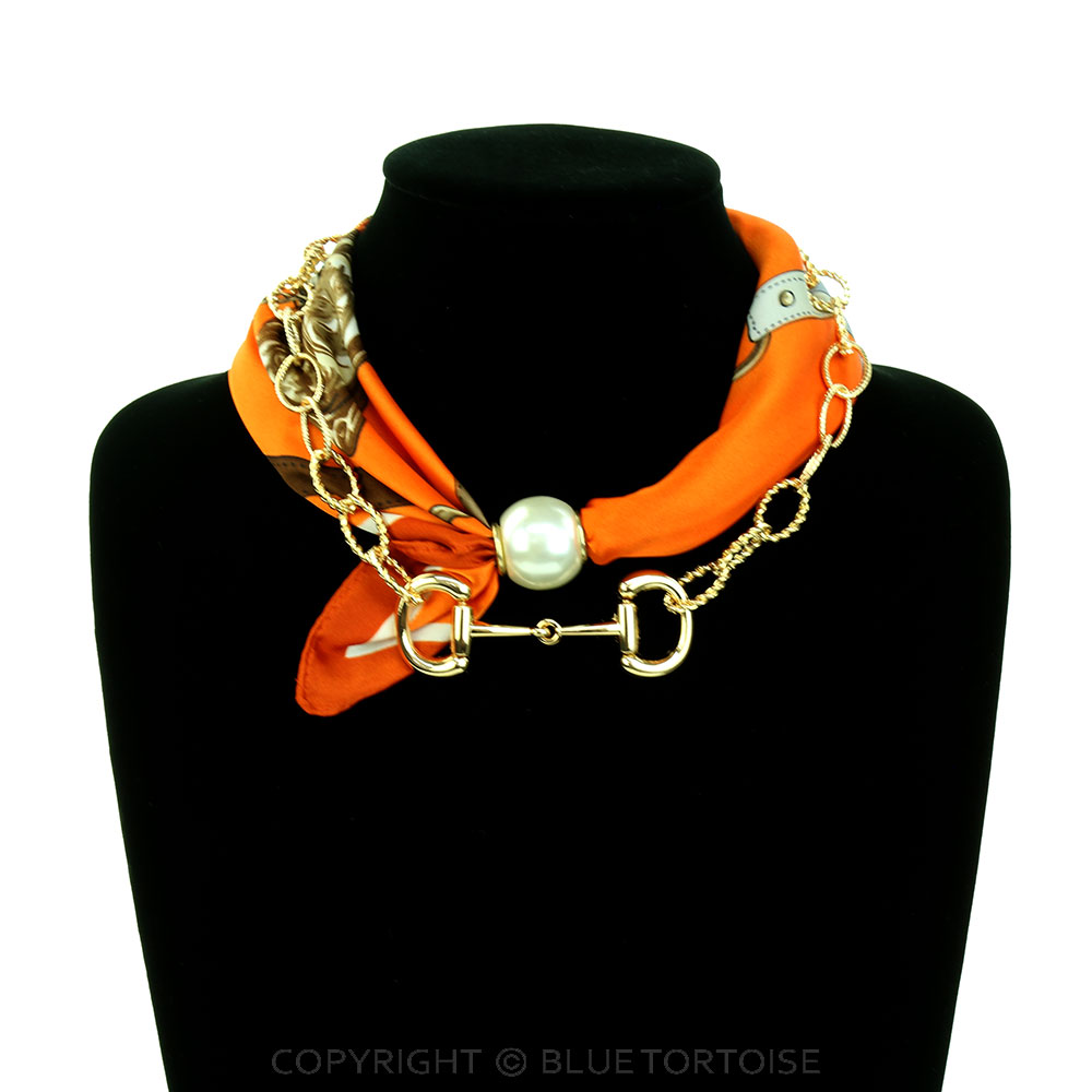 Western Horsebit Scarf Charm Necklace - Image 4