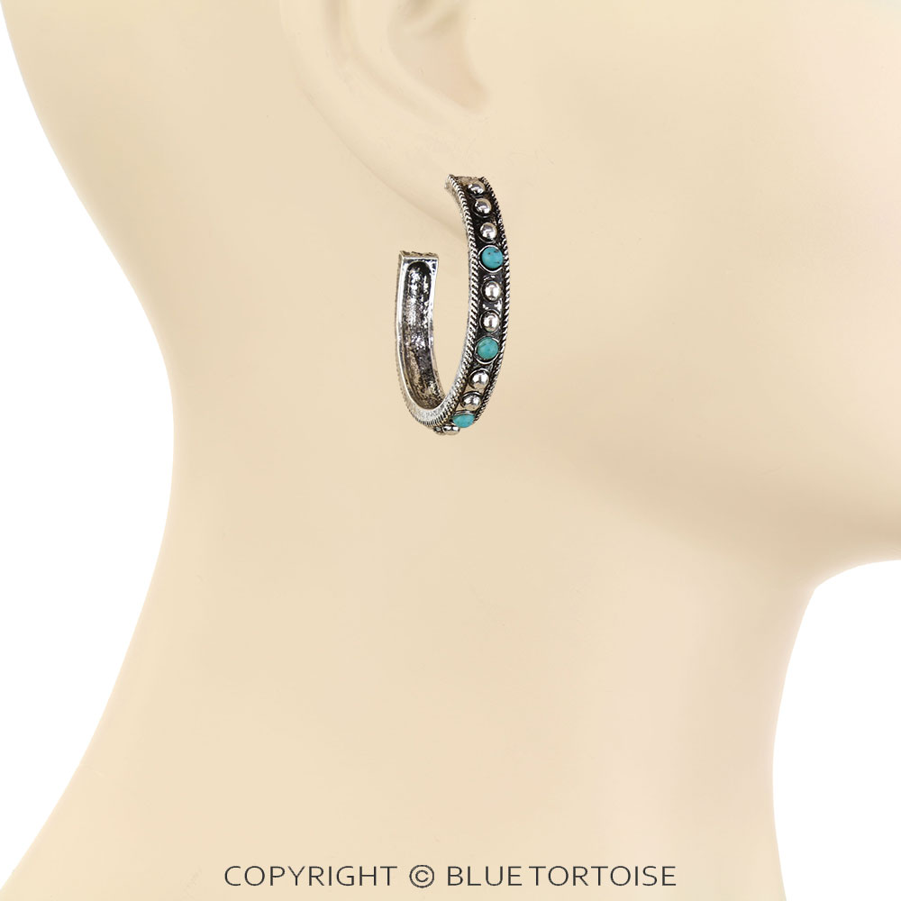 Western Ball TXR Hoop Earrings - Image 2