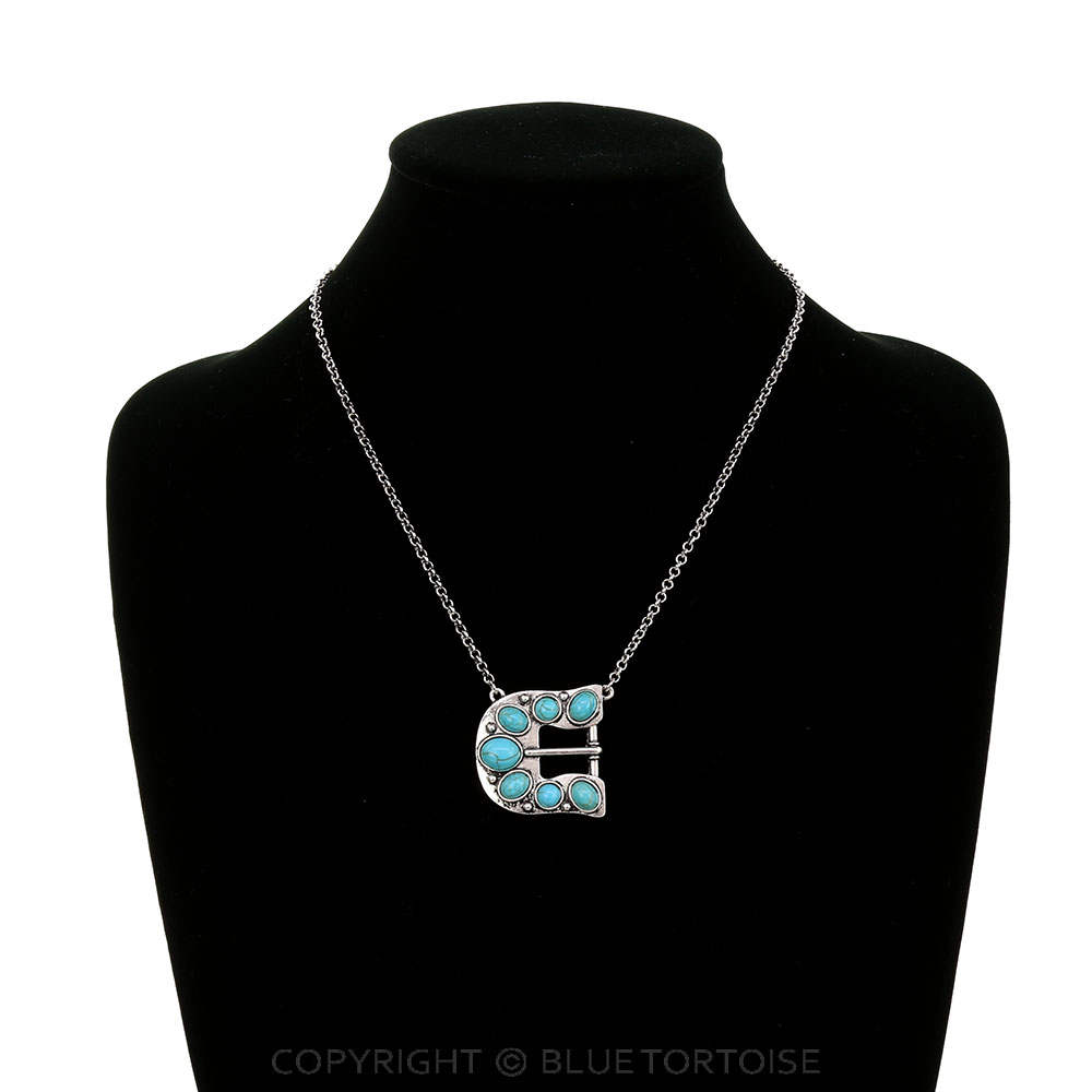 Western Buckle Stone Necklace - Image 2