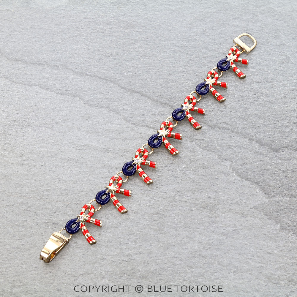 Patriotic Epoxy Bow Magnetic Bracelet - Image 2