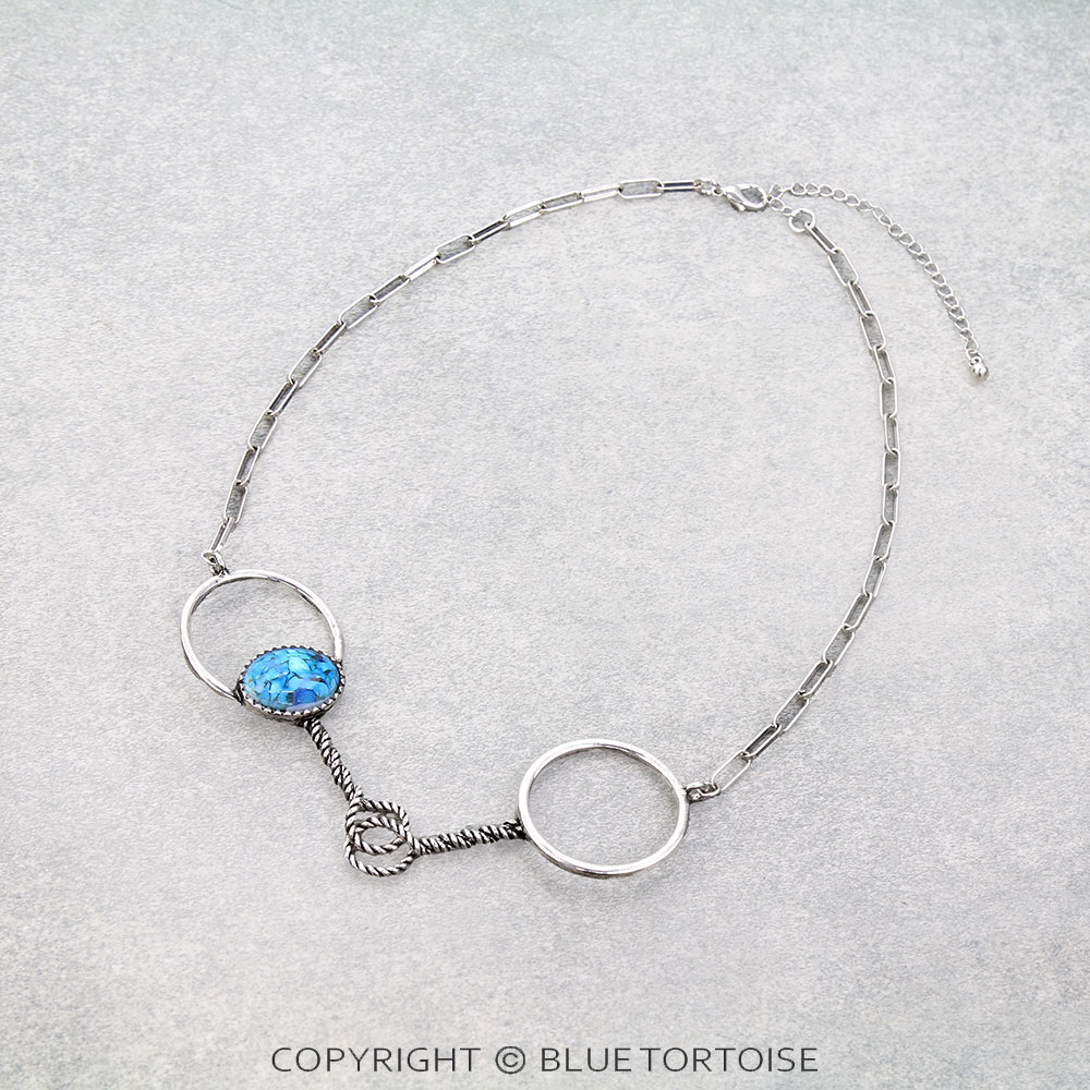 Western Horsebit Stone Necklace