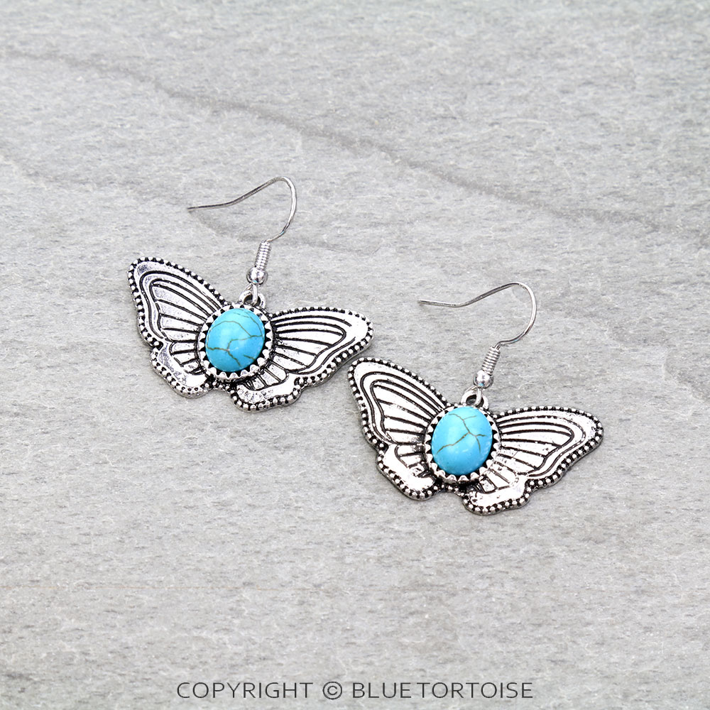Western Butterfly Dangle Earrings