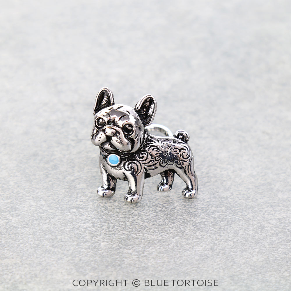 French Bulldog Engraved Cuff Ring