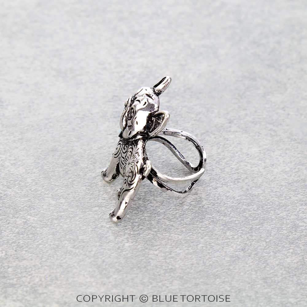 French Bulldog Engraved Cuff Ring - Image 2