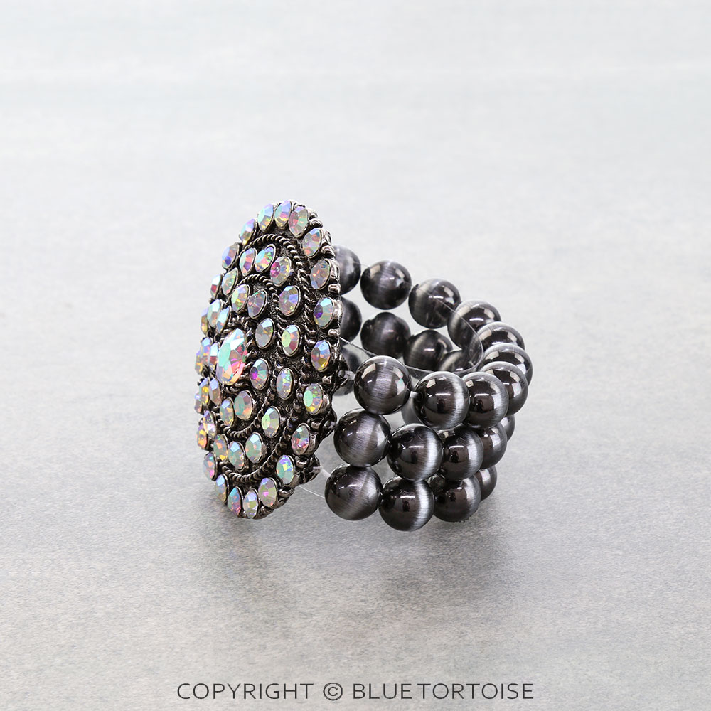 Western Round Concho AB Stretch Bracelet - Image 2