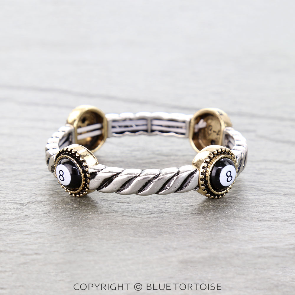 8 Ball Twisted Stretch Bracelet - Image 2