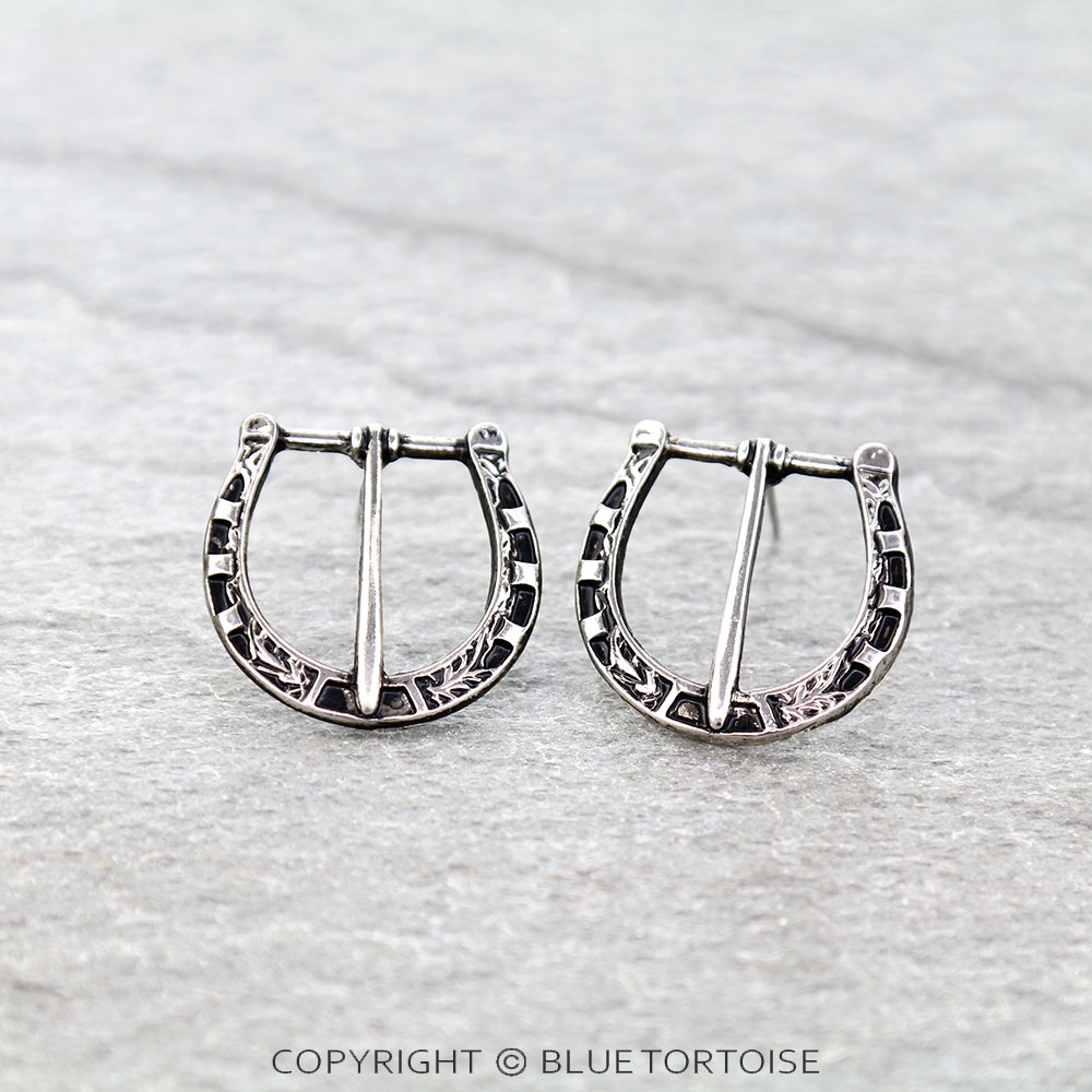Western Small Belt Buckle Look Stud Earrings