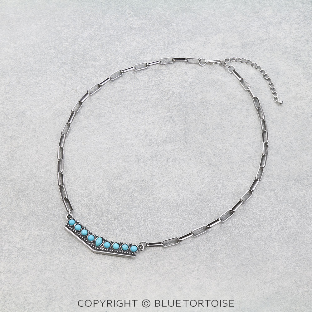 Western V Shape Stone Necklace
