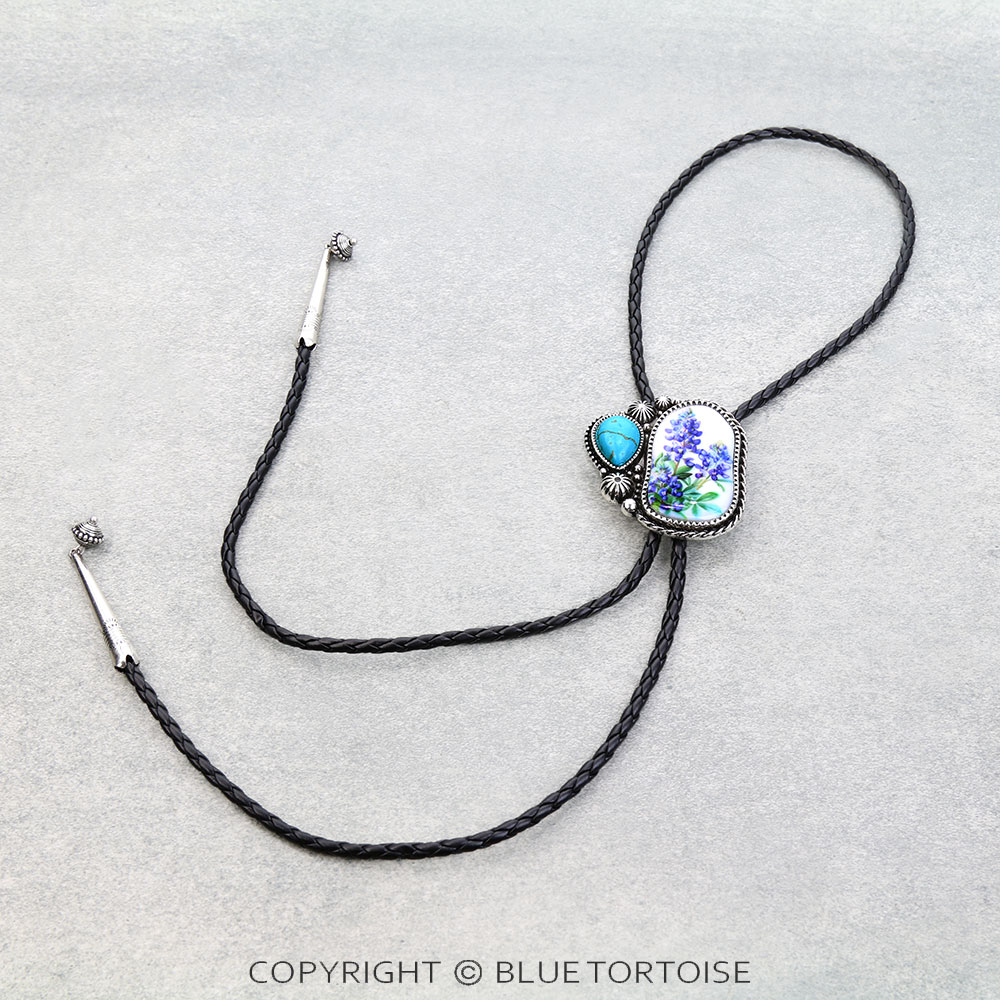 Western Bluebonnet Bolo Necklace