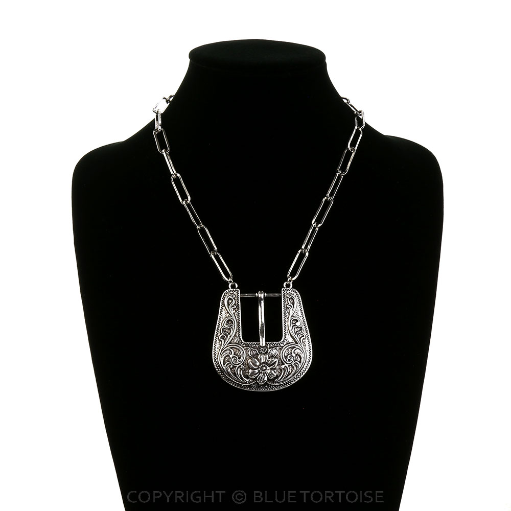 Western Large Belt Buckle Look Necklace - Image 2