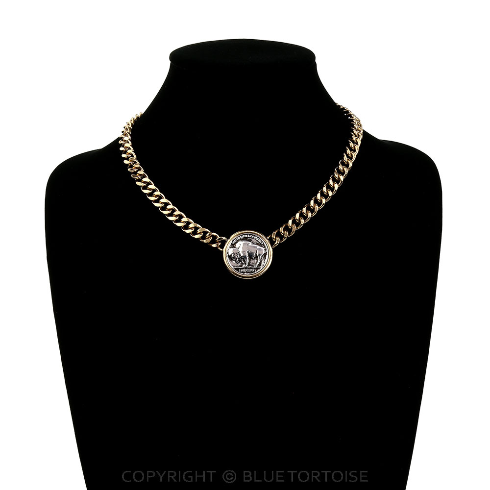 Western Buffalo Coin Chain Necklace - Image 2