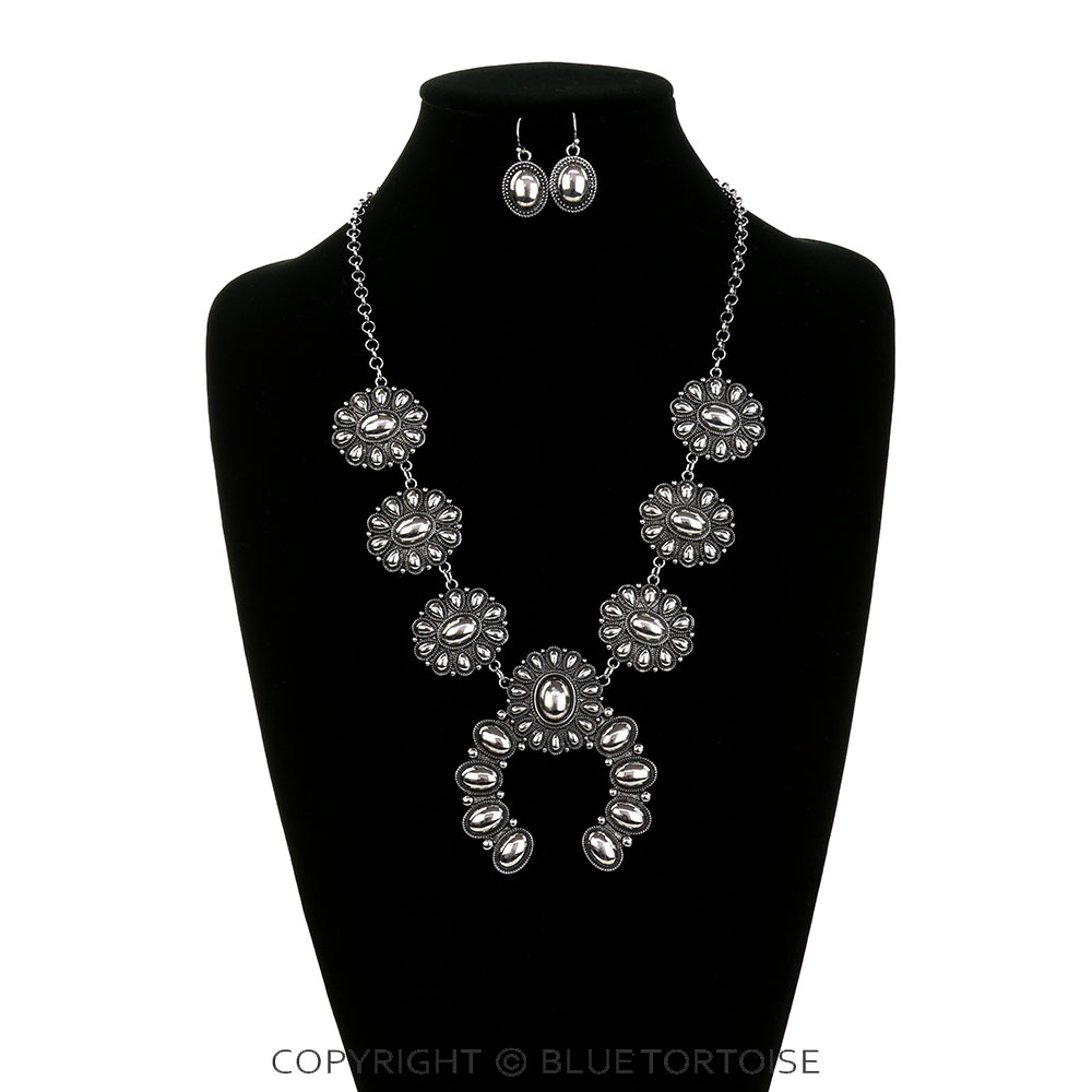 Western Ball TXR Squash Blossom Necklace Set - Image 2
