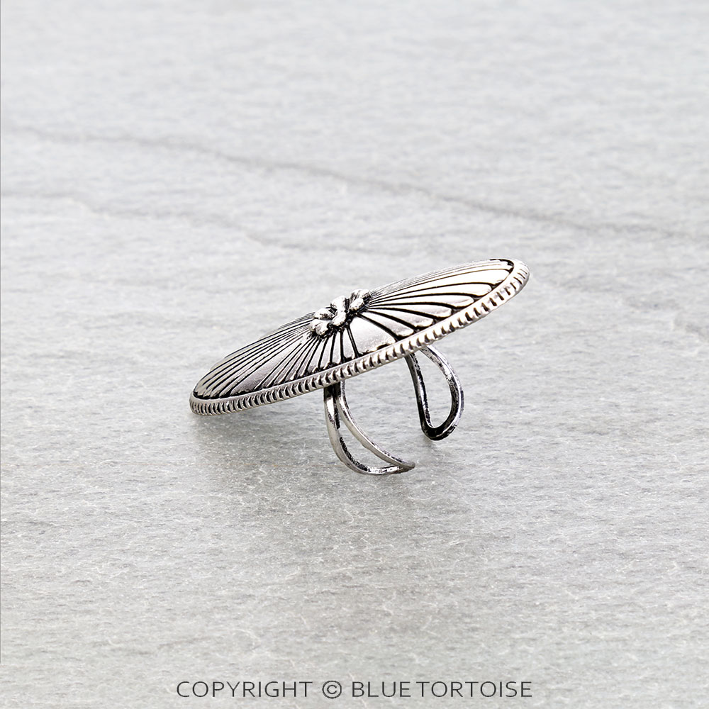 Western Oval Concho Cuff Ring - Image 2